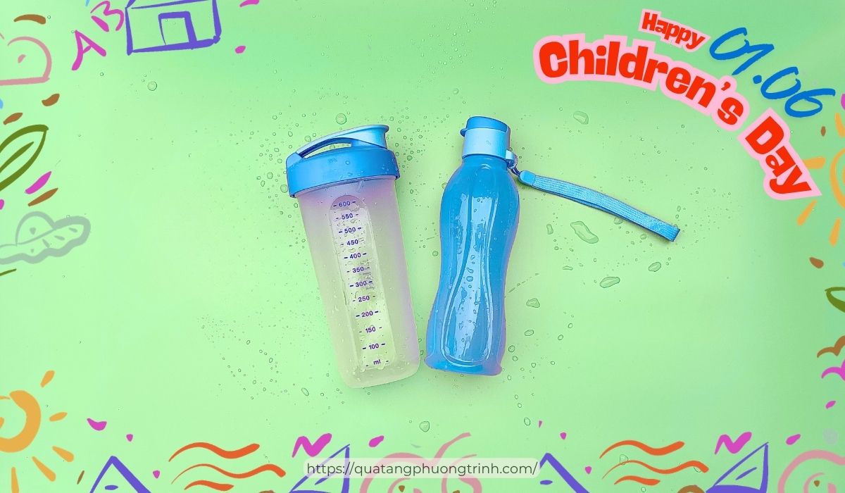 Bình nước nhựa cao cấp, an toàn để bé mang theo bên mình trong các hoạt động