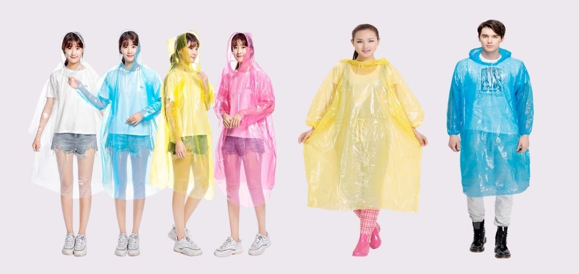 Áo mưa PE mỏng nhẹ và tiện dụng