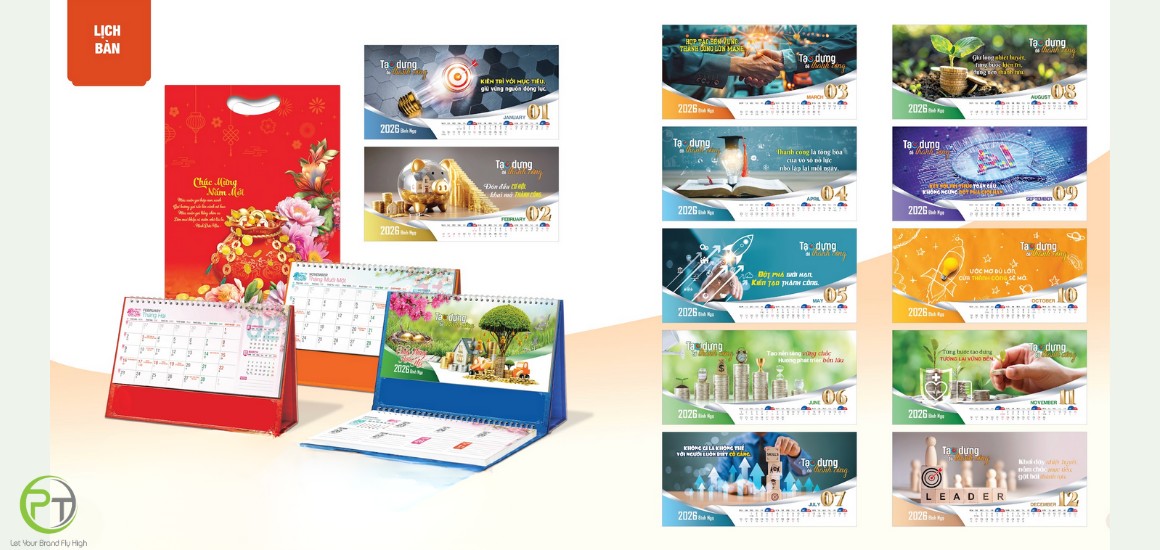 Bìa lịch để bàn mang thông điệp cuộc sống
