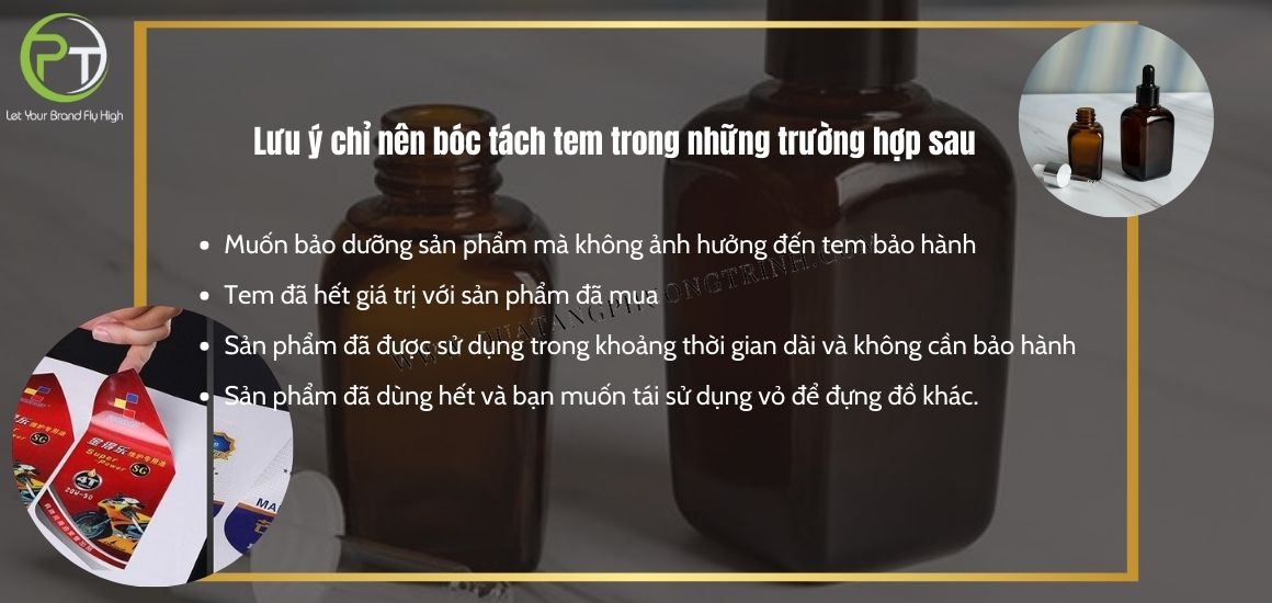 Lưu ý chỉ nên thực hiện bóc tem trong những trường hợp sau