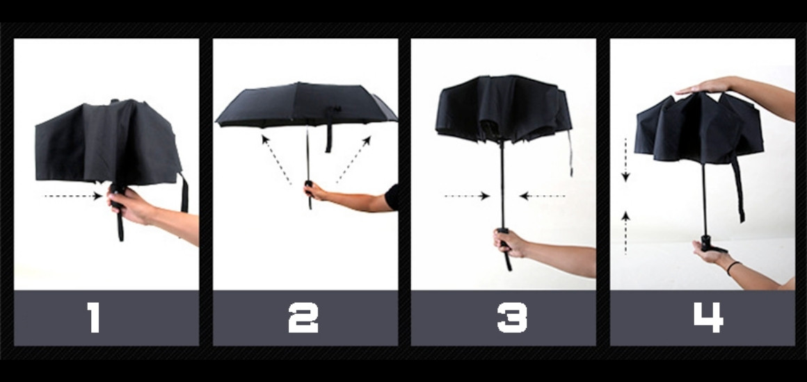 Mở dù gấp gọn đúng cách