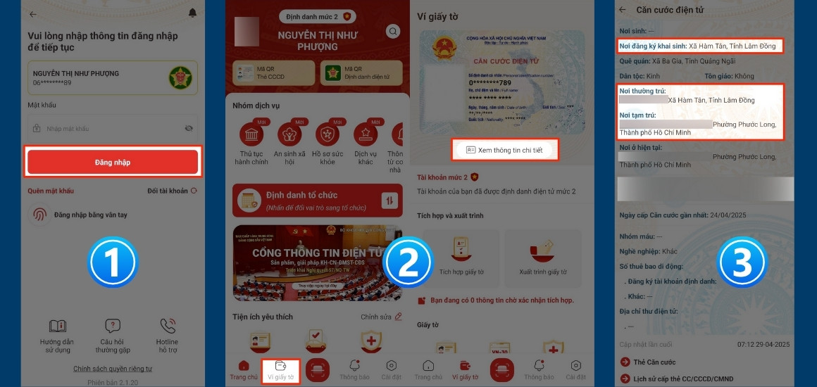 Tra cứu địa chỉ mới bằng ứng dụng VNeID