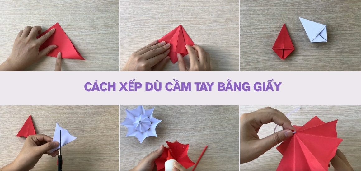 5 bước đơn giản để xếp dù cầm tay bằng giấy