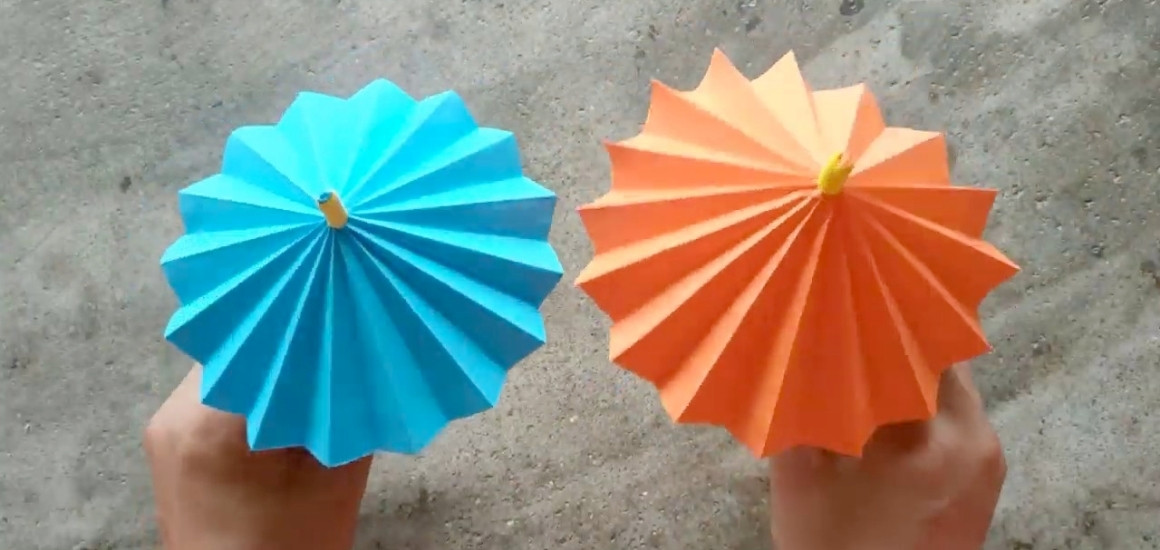 Sáng tạo tính nghệ thuật cùng gấp ô dù bằng giấy