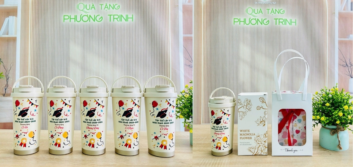 Quà tặng Bình giữ nhiệt in tên thầy cô giáo