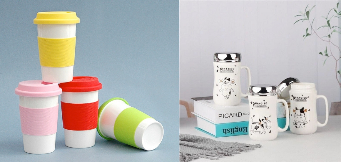 Bộ sưu tập ly sứ giữ nhiệt cao cấp đa dạng màu sắc.