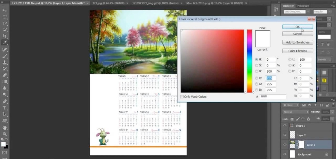 Cách thiết kế lịch treo tường bằng Photoshop chuyên nghiệp