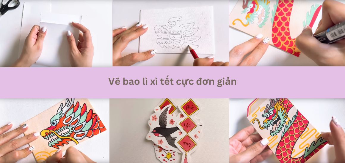 Cách vẽ bao lì xì đơn giản cho ngày Tết