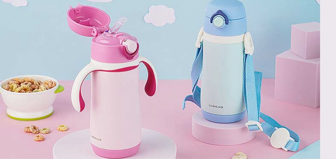 Bình giữ nhiệt trẻ em với thiết kế đáng yêu và an toàn.