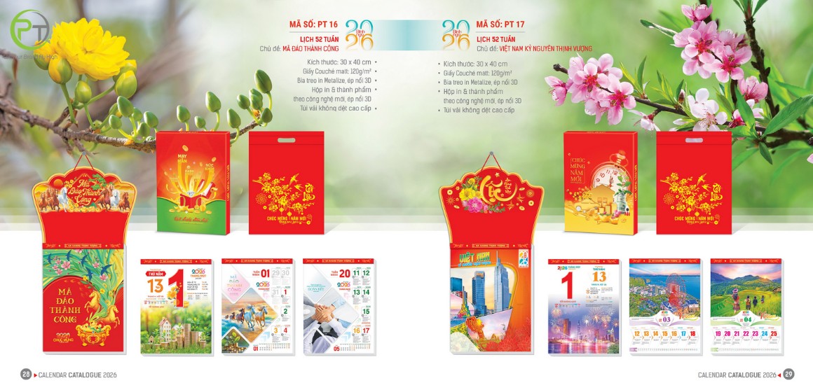Khổ lịch treo tường 52 tuần