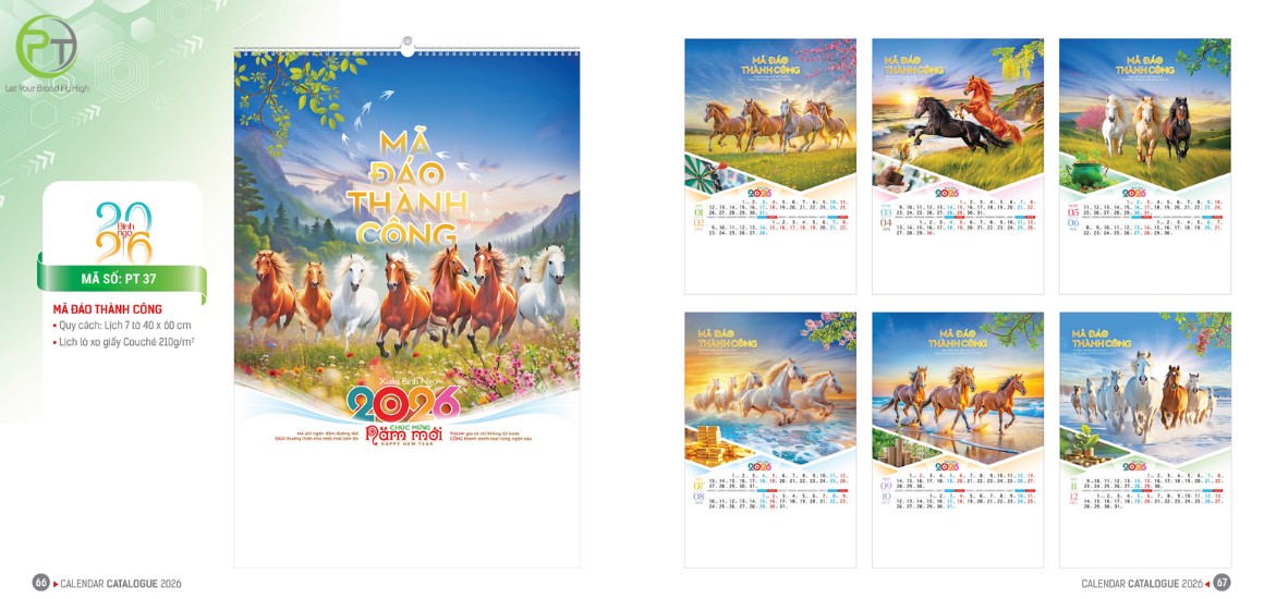 Kích thước lịch treo tường 7 tờ