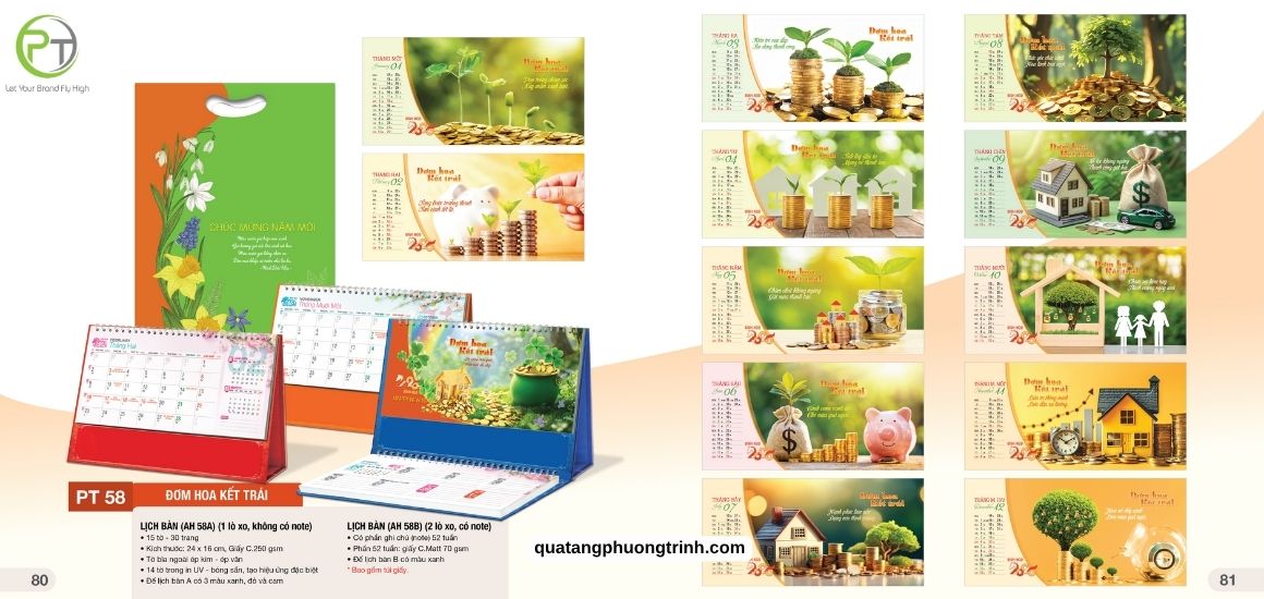 Tham khảo mẫu lịch để bàn đẹp chủ đề Đơm hoa kết trái cùng thông điệp ý nghĩa