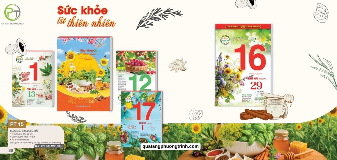 Lịch Tết sức khỏe từ thiên nhiên với thông điệp đầy ý nghĩa cho năm mới