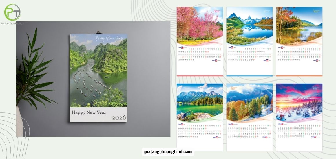 Lịch Tết treo tường chủ đề Thiên Nhiên Tươi Đẹp