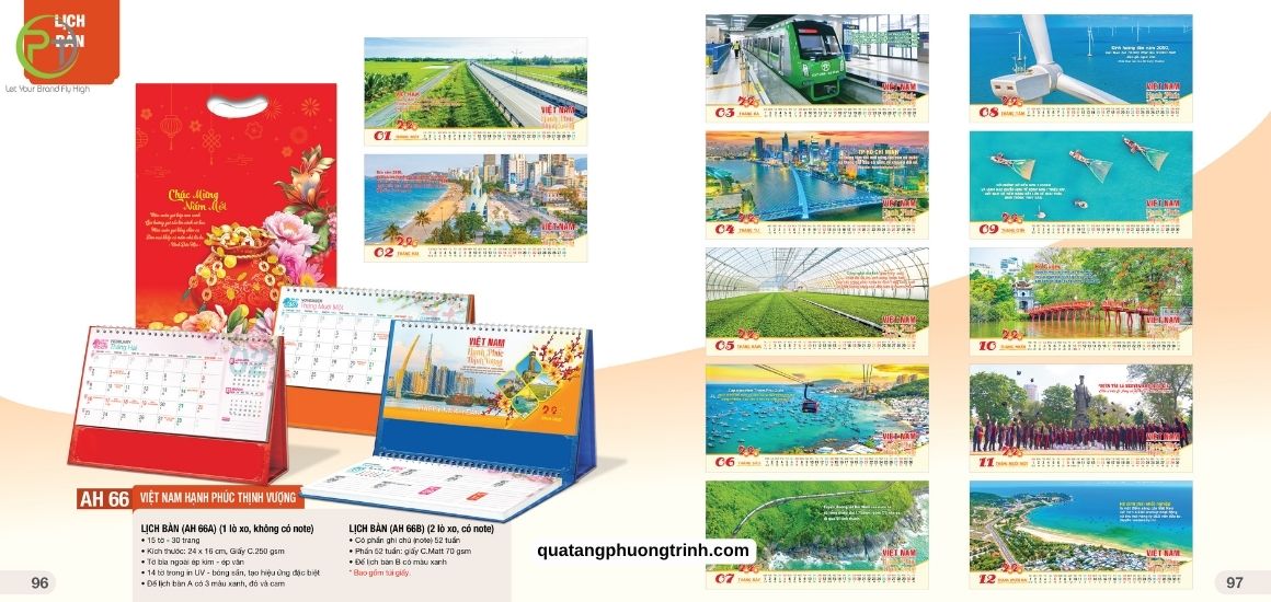 Tham khảo mẫu lịch để bàn Việt Nam Hạnh Phúc Thịnh Vượng mới nhất năm 2026