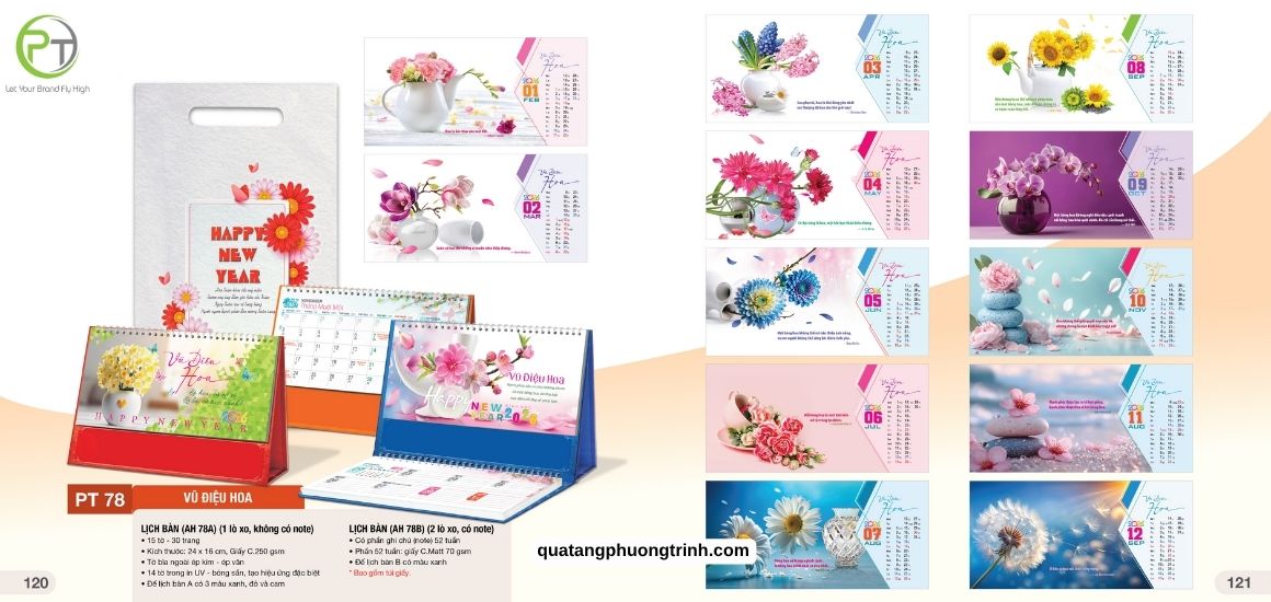 Lịch để bàn chủ đề Vũ điệu hoa nổi bật