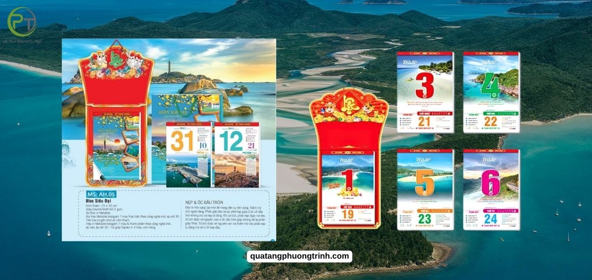 Mẫu lịch bloc năm mới lấy chủ đề Biển đảo quê hương làm hình ảnh chủ đạo