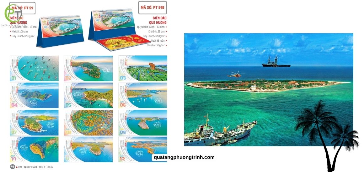 Ngắm nhìn biển đảo Việt Nam xinh đẹp qua bộ sưu tập 12 tháng của lịch để bàn Biển Đảo Quê Hương