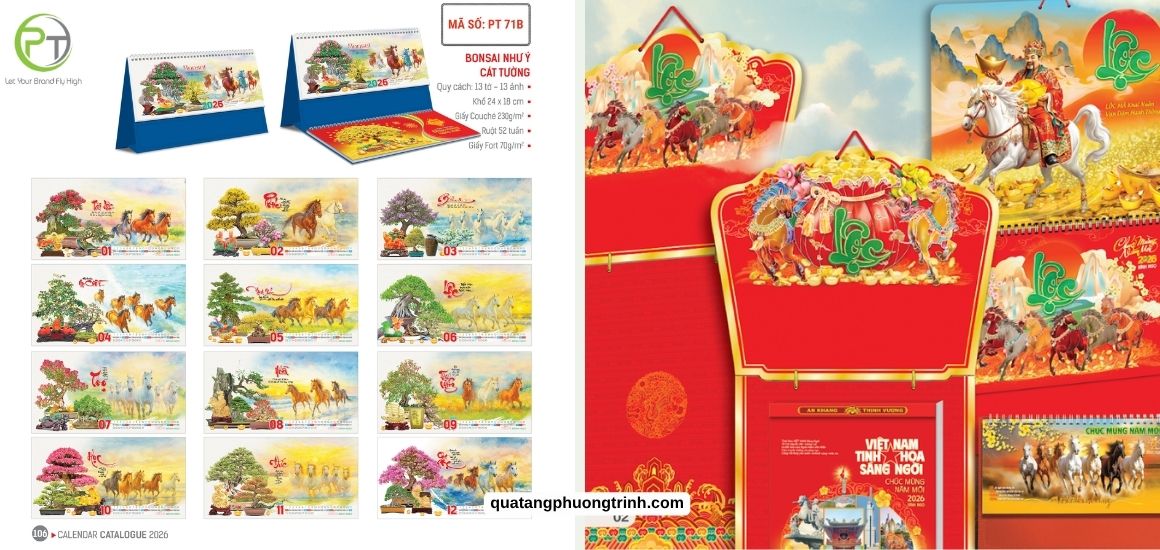 Mẫu lịch chủ đề Mã Đáo Thành Công phù hợp mệnh Hỏa - Thổ