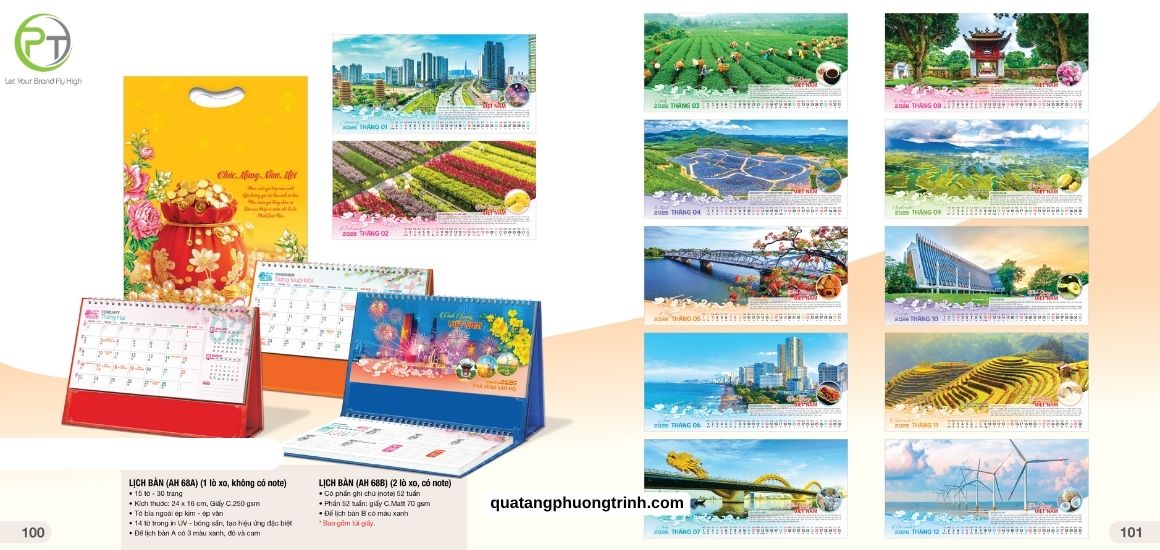 In lịch Tết chủ đề Một Thoáng Việt Nam - Mẫu lịch để bàn tiện dụng