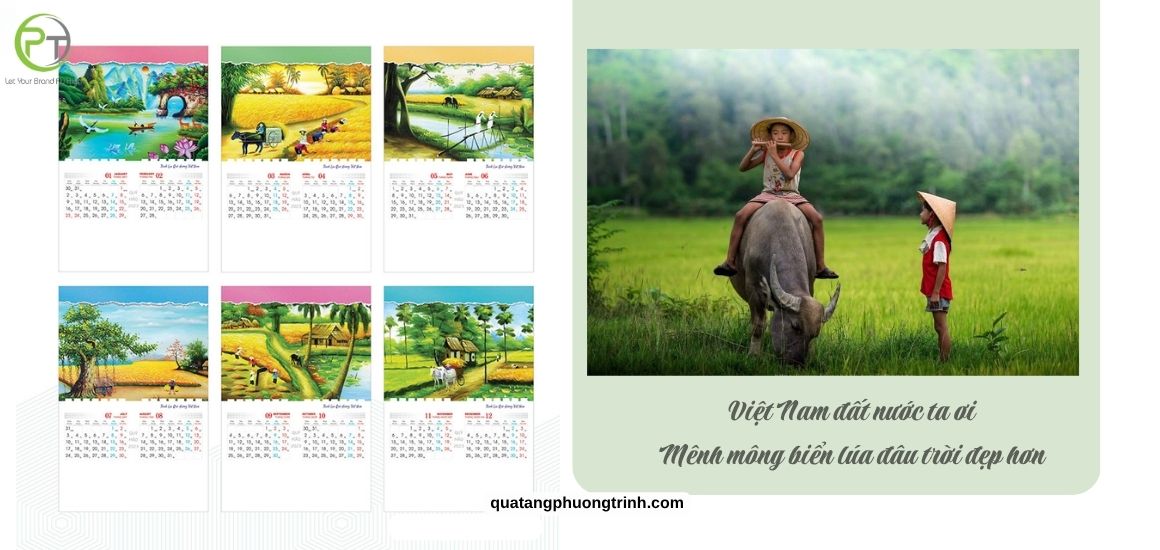 Ngắm nhìn Việt Nam qua mẫu lịch treo tường chủ đề Sắc màu quê hương