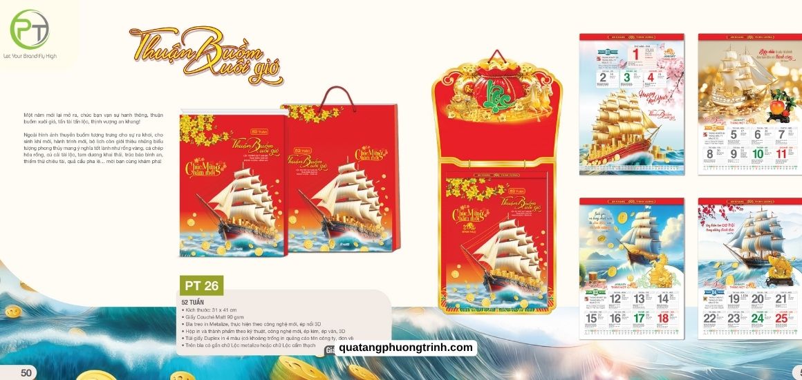 Tham khảo lịch Bloc chủ đề Thuận buồm xuôi gió cho năm mới