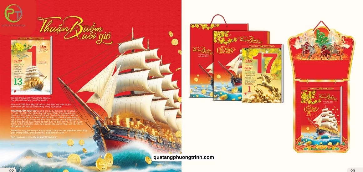 Ý nghĩa từ chủ đề lịch Tết - Thuận buồm xuôi gió