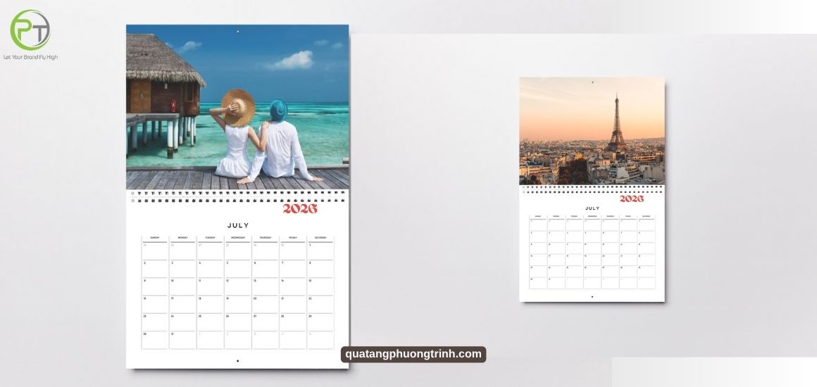 Tham khảo mẫu lịch treo tường 7 tờ chủ đề Travel the World ấn tượng