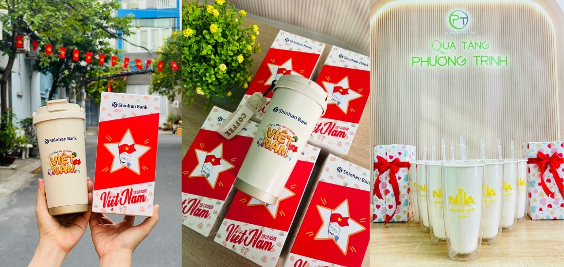 Ly giữ nhiệt quà tặng sự kiện: Ấn phẩm gây dấu ấn mạnh mẽ.