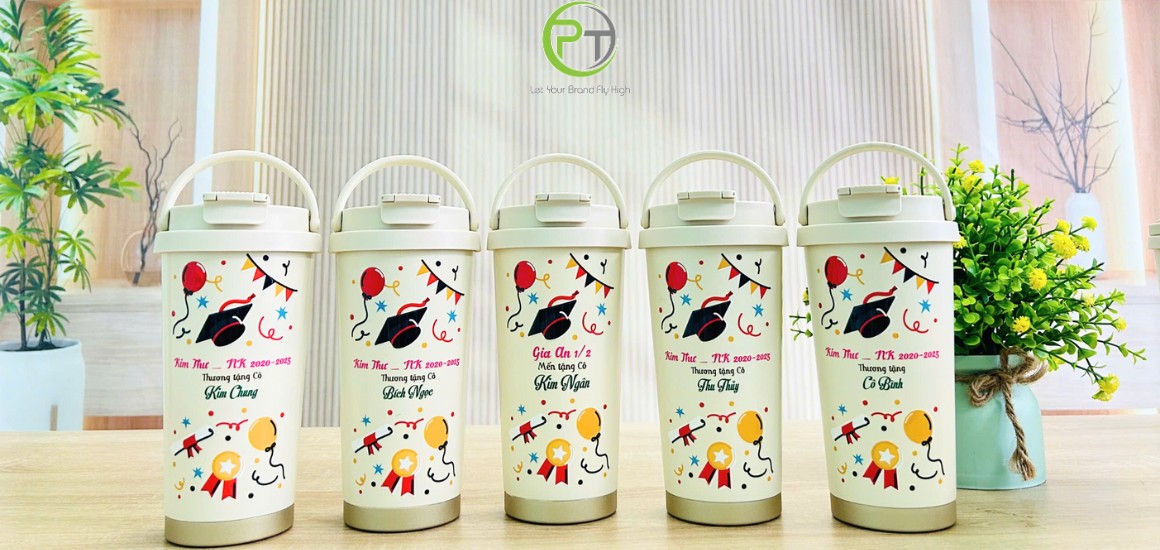 Bình giữ nhiệt in logo: Quà tặng thiết thực nâng tầm thương hiệu