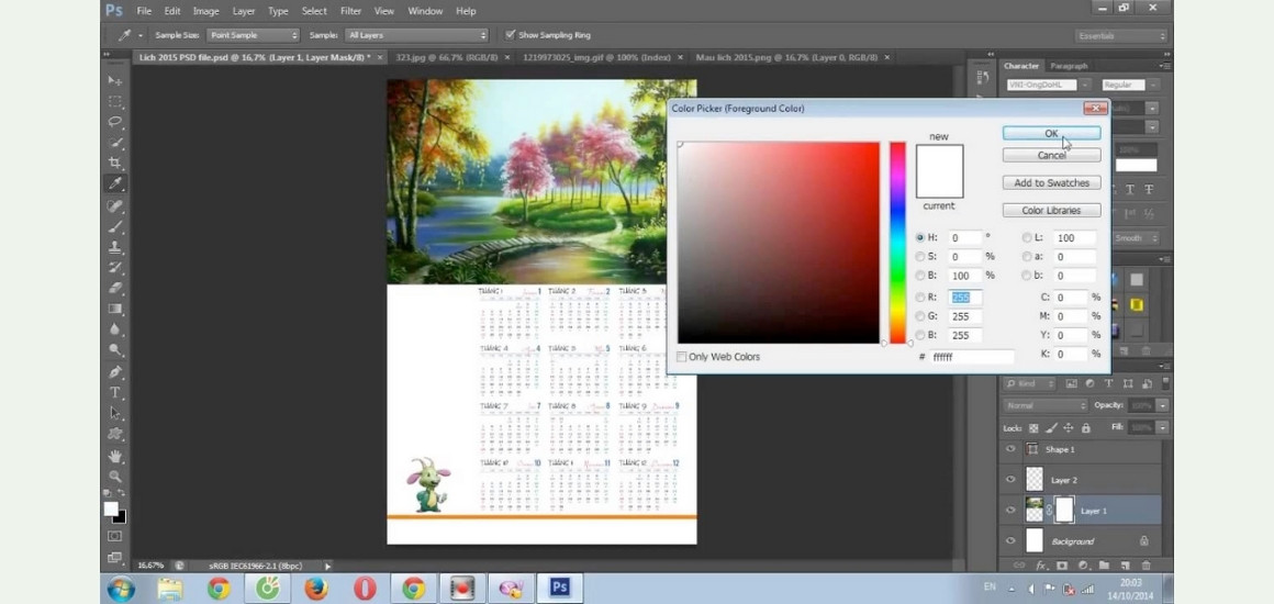 Cách làm lịch treo tường bằng Photoshop chuyên nghiệp