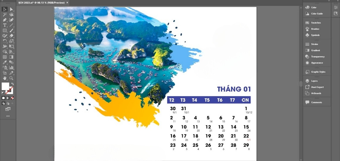 Hướng dẫn làm lịch treo tường trên máy tính đơn giản