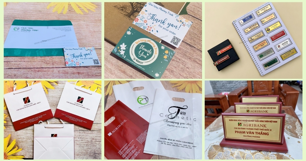 Các sản phẩm nhận diện, ấn phẩm văn phòng mà Phương Trinh cung cấp