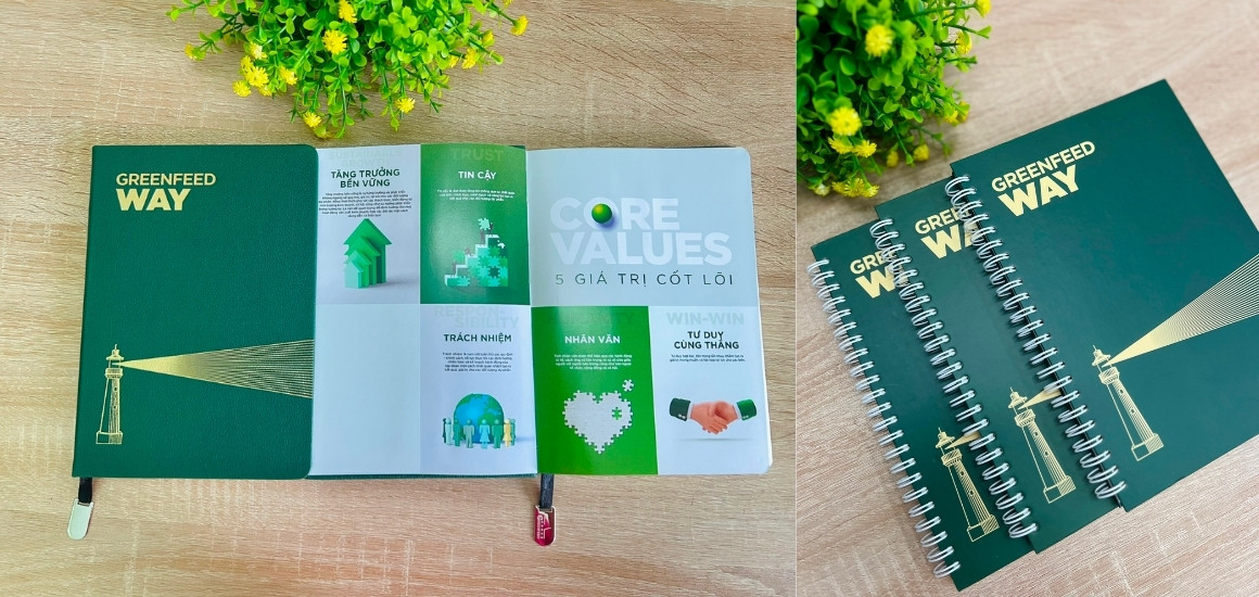 Quà Tặng Phương Trinh đồng hành cùng Greenfeed in sổ tay chất lượng cao
