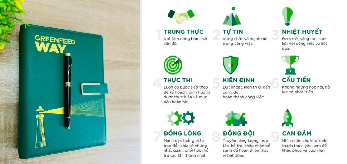 Sổ tay Greenfeed - câu chuyện về 9 giá trị cốt lõi doanh nghiệp