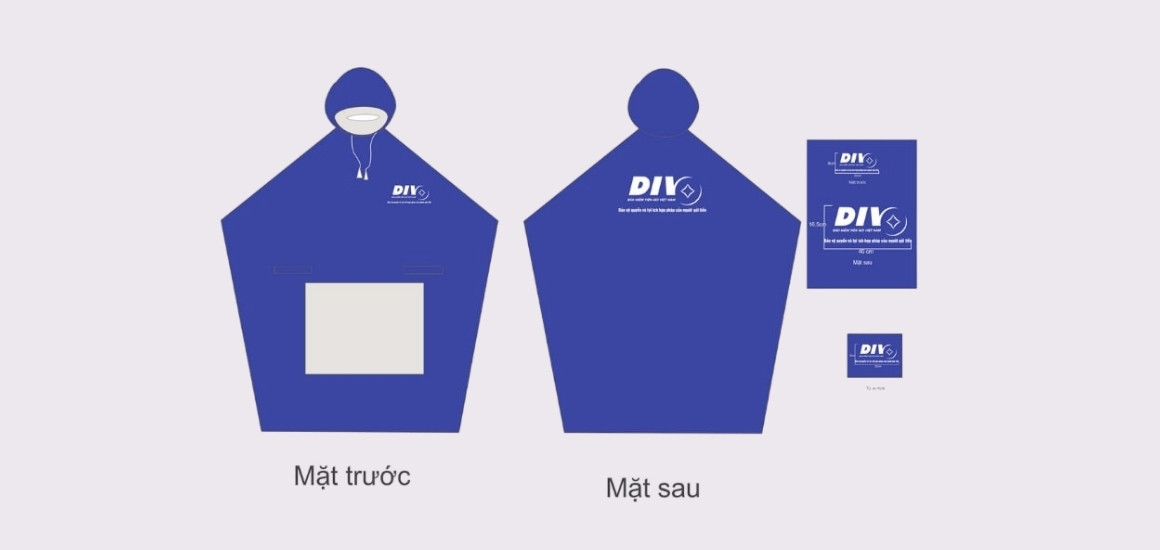 Vector thiết kế áo mưa vải dù chất lượng cao
