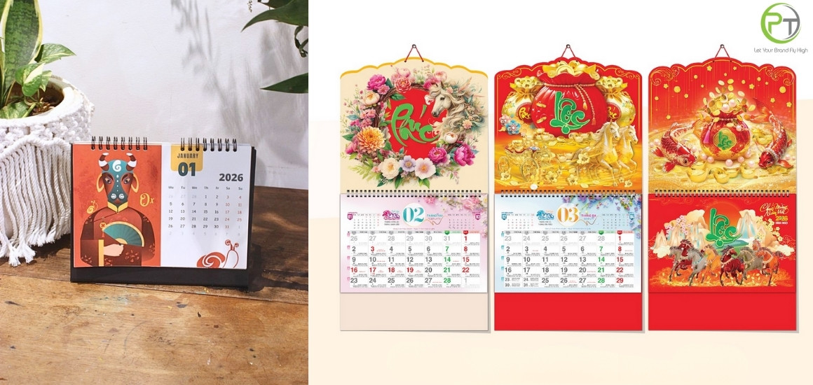 Lựa chọn loại lịch và kích thước phù hợp với mục đích sử dụng