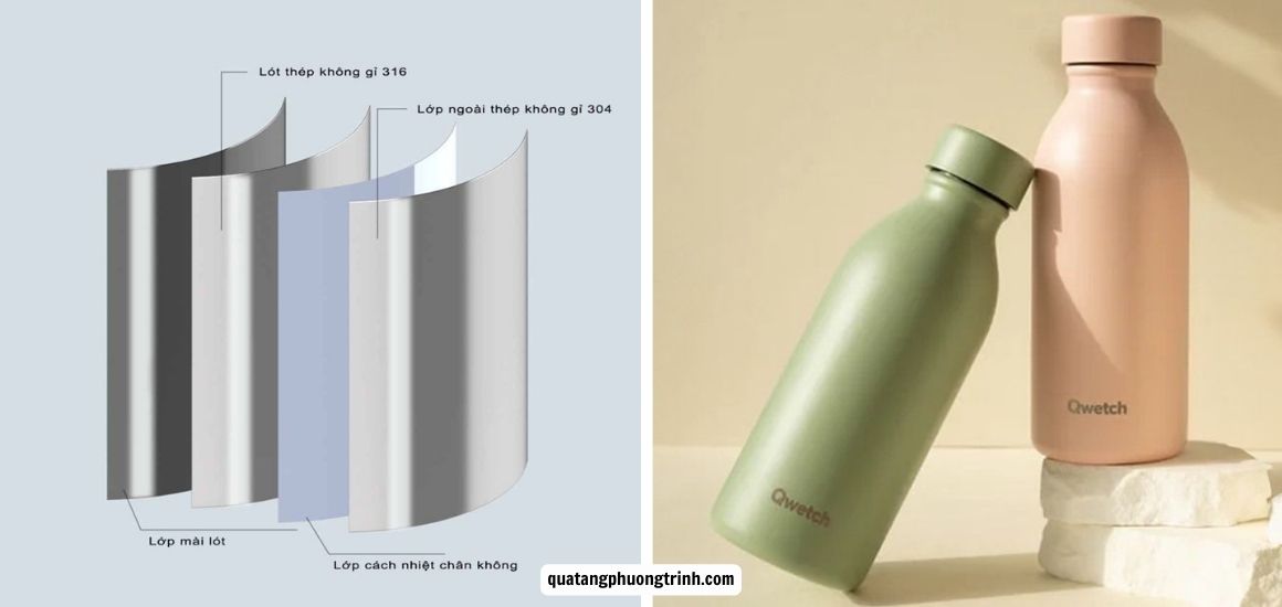 Cấu tạo lớp chân không và ruột Inox 304 giúp giữ nhiệt tối ưu