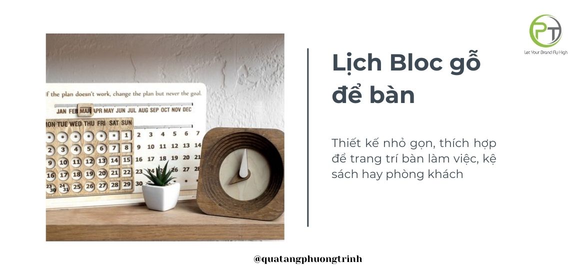 Bloc lịch gỗ để bàn vô cùng tiện lợi