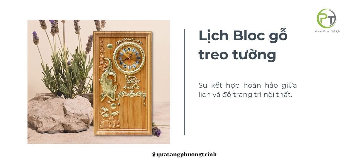 Bloc lịch gỗ treo tường - Giải pháp quà Tết cho doanh nghiệp