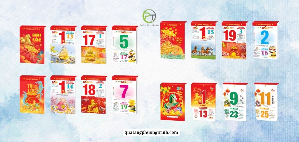 Bộ lịch treo tường chủ đề Tài Lộc – Trang trí không gian rực rỡ đón xuân