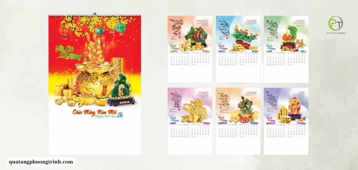 Lịch treo tường chữ Lộc đỏ vàng – Tô điểm không gian và mang lại may mắn