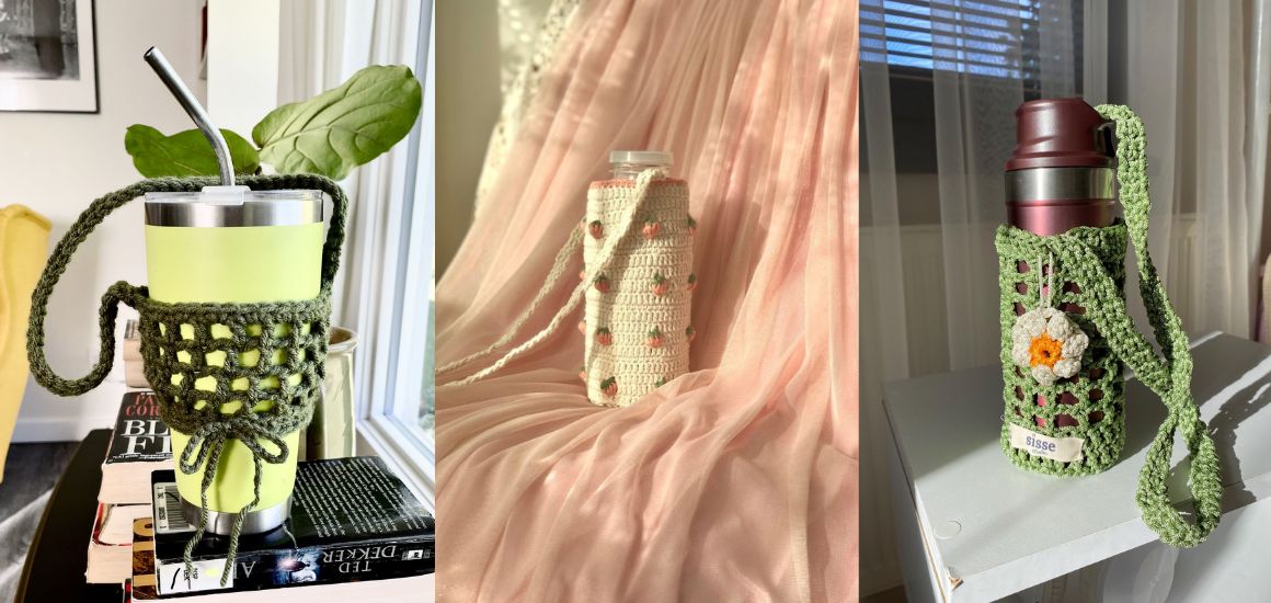 Mẫu túi móc đựng bình giữ nhiệt đẹp dễ làm tại nhà