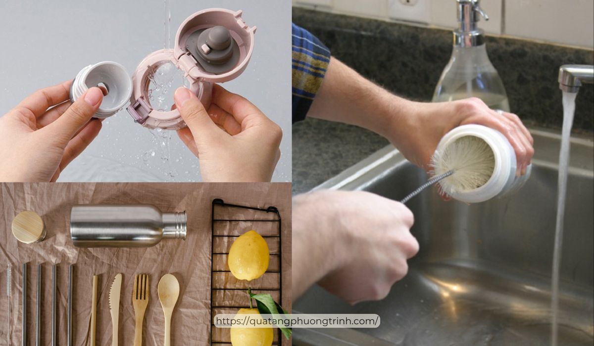 Vệ sinh nắp bình và gioăng silicone bằng hỗn hợp chanh giấm giúp loại bỏ mùi nhựa mới hiệu quả