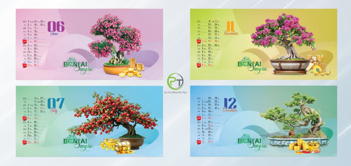 Không Gian Trang Trí Tết Đẹp Hơn Với Lịch Tết Bonsai Sung Túc