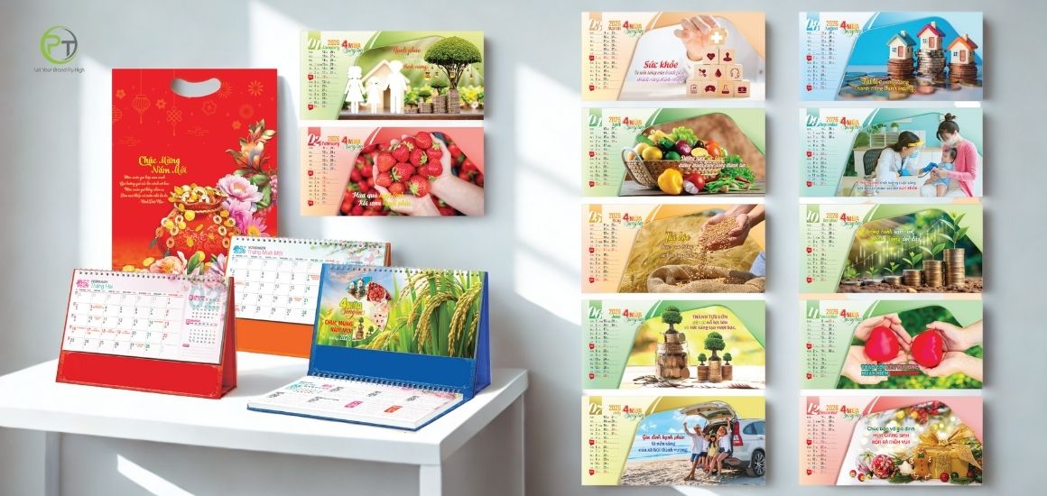 Các kích thước thường thấy của lịch Bốn mùa sung túc