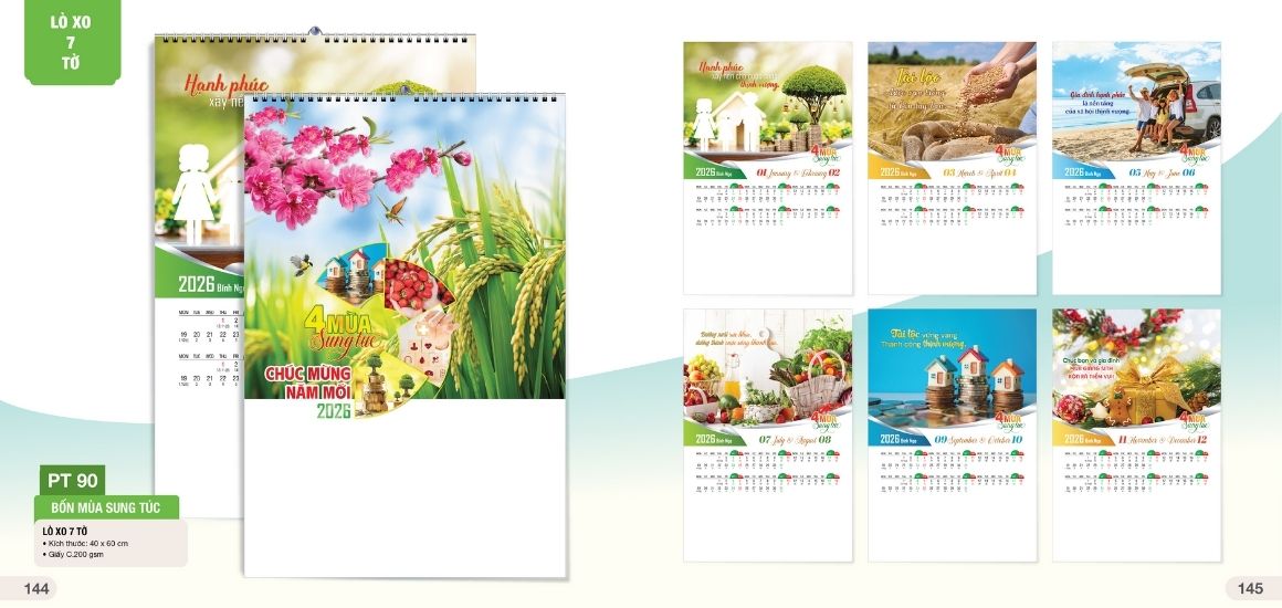 Các mẫu lịch Tết mang ý nghĩa phong thủy