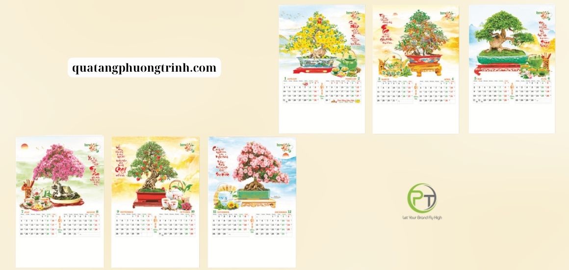 Lịch Treo Tường Bonsai – Không Gian Ngập Tràn Sắc Xuân Và Tài Lộc