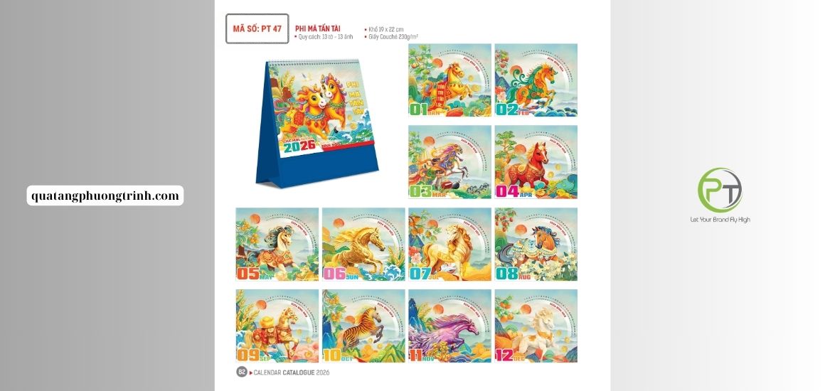 Chi tiết thiết kế tinh xảo của Lịch Tết chủ đề Phi Mã Tấn Tài