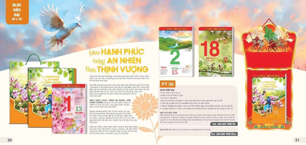 Bộ Lịch Tết Gieo Hạnh Phúc – Biểu tượng của an nhiên và thịnh vượng năm mới